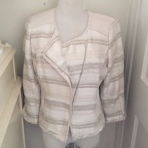 White House black market blazer jacket beige 8
